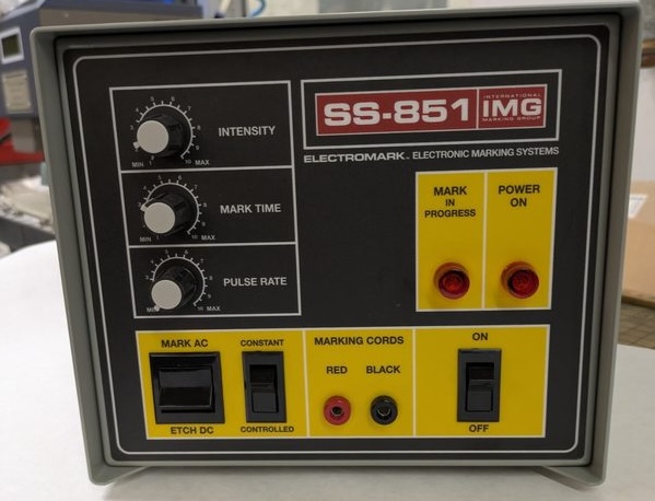 IMG Electromark SS-851 High Power Unit - Intensity, mark time, and pulse rate controls with variable pulsator for extended stencil life